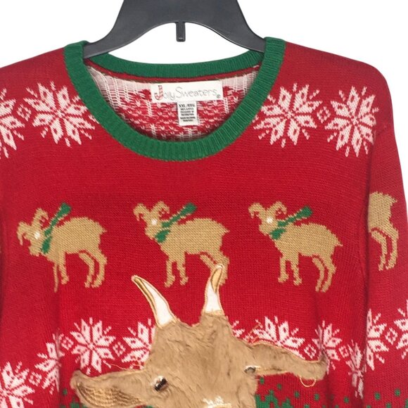 Jolly Sweaters Sweater Mens 2XL Funny Goat Christmas Pullover Novelty Holiday - Picture 15 of 15